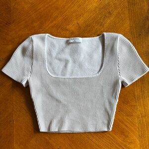 Aritzia Babaton Cream Ribbed Top Size XS